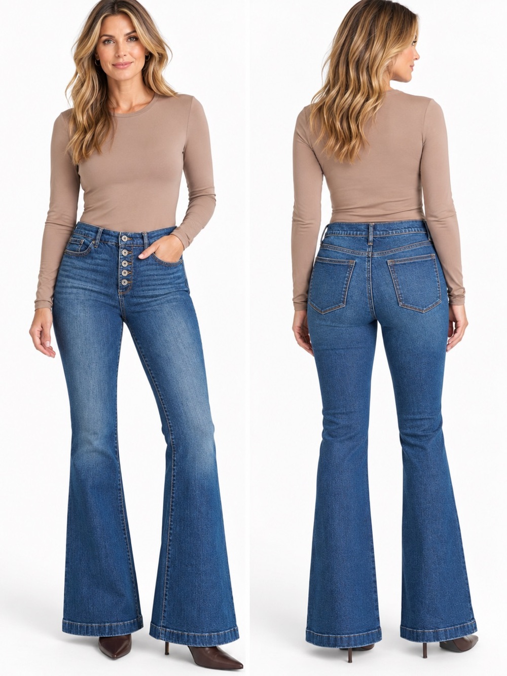 Sofia Jeans by Sofia Vergara | Melisa Flare Jeans Sz 6 Dark Wash Button Fly